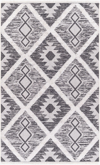 Surya Morocotton MCT-2301 Black Rustic Machine Woven Rug