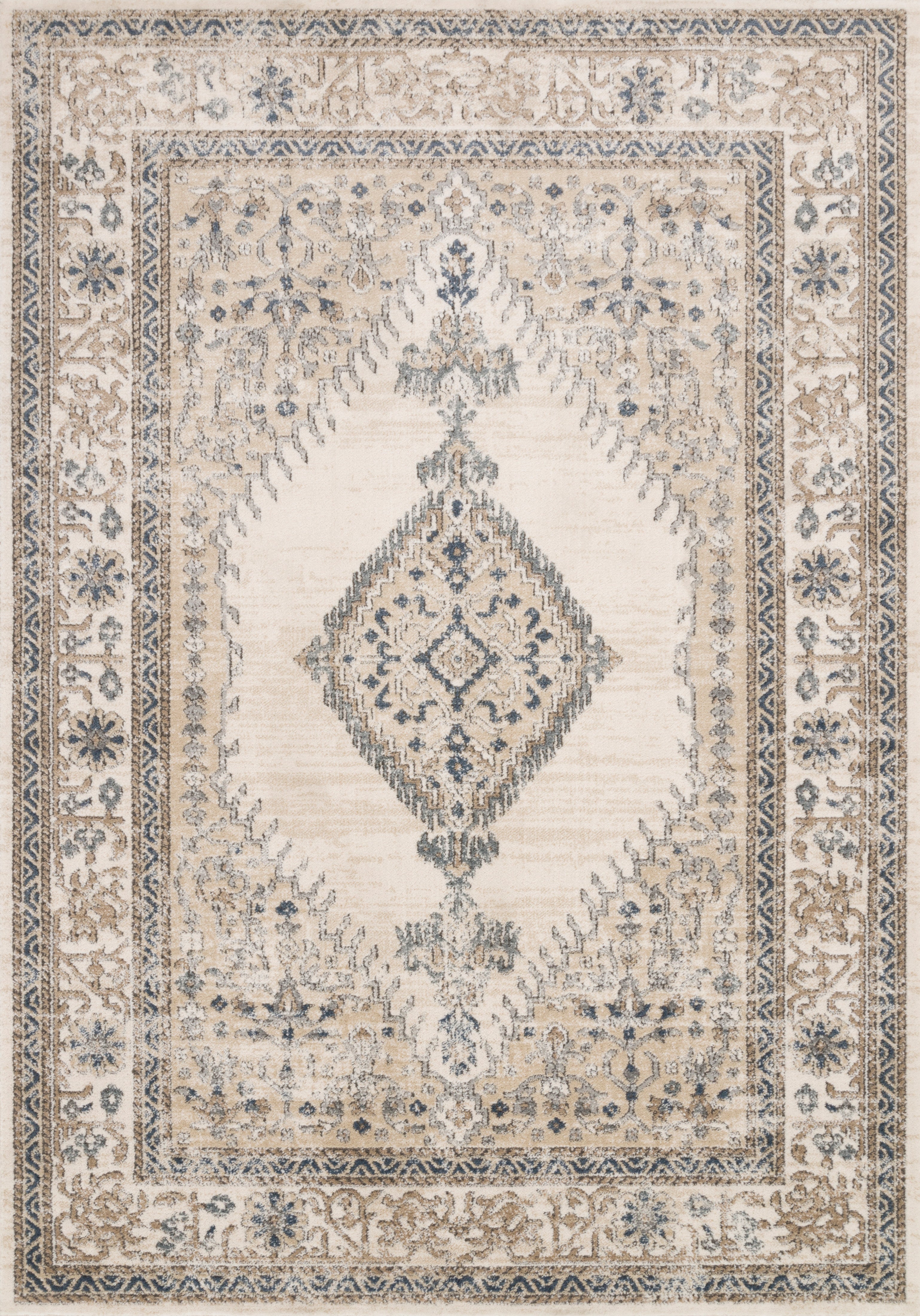 Loloi Teagan TEA-02 Oatmeal Ivory Traditional Power Loomed Rug ...