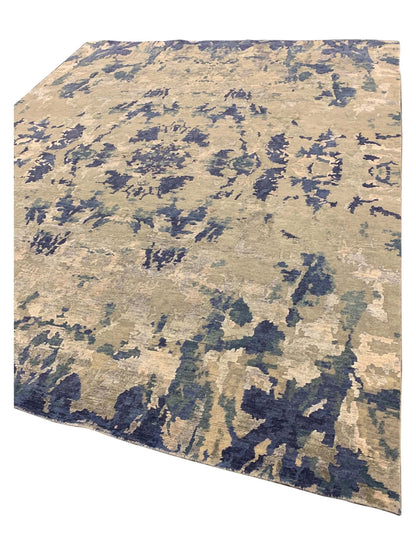 Artisan Mary Silver Eggplant Contemporary Knotted Rug - Rugs - Artisan - Atlanta Designer Rugs