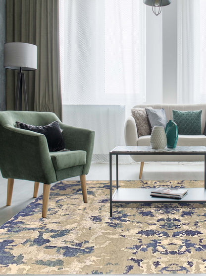 Artisan Mary Silver Eggplant Contemporary Knotted Rug - Rugs - Artisan - Atlanta Designer Rugs