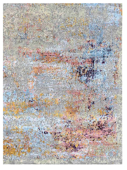 Artisan Toni  White Multi Contemporary Knotted Rug