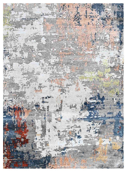 Tony Iro Rug Artisan Toni Silver Multi Contemporary Knotted Rug – Atlanta Designer Rugs