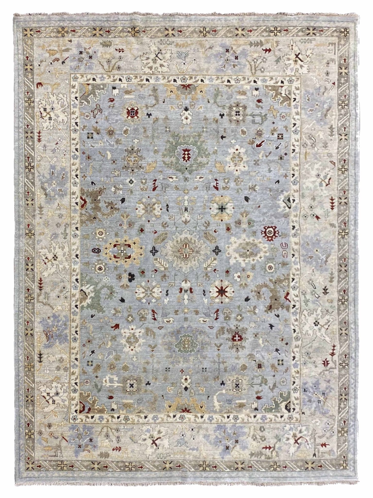 Artisan Tyra Aqua Beige Traditional Knotted Rug - Rugs - Artisan - Atlanta Designer Rugs