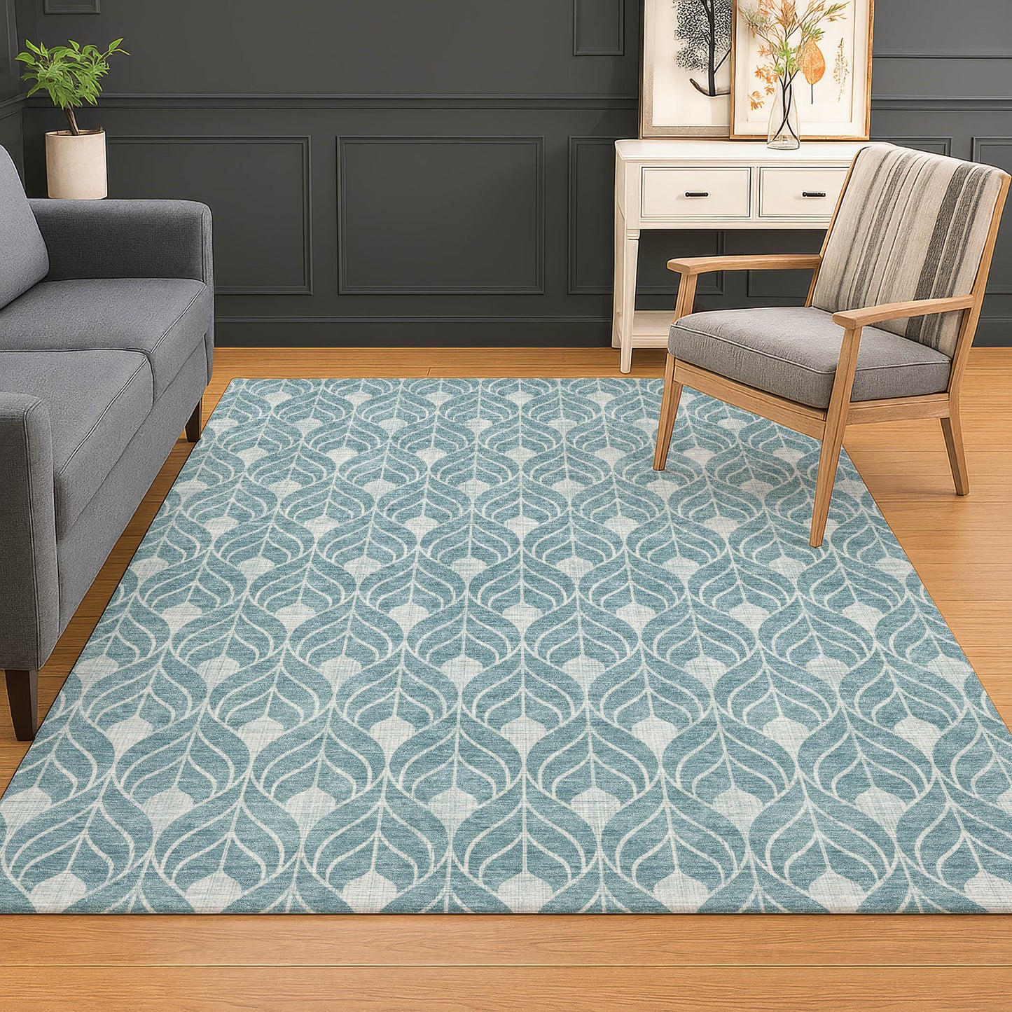 Dalyn Rugs The Reserve  Teal  Geometric