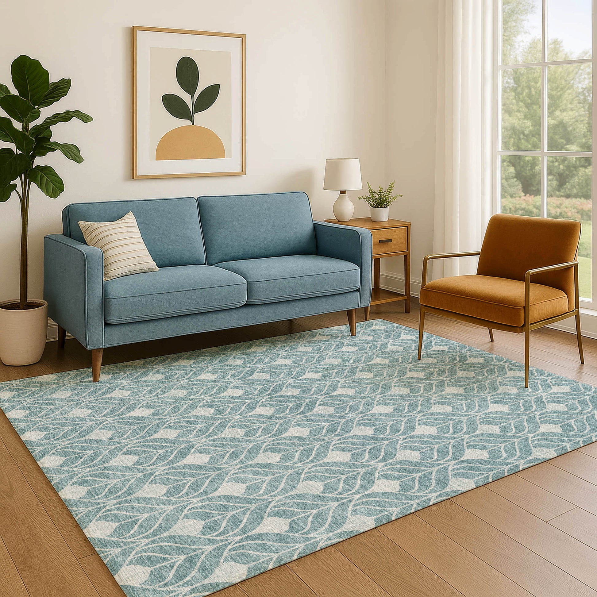 Dalyn Rugs The Reserve  Teal  Geometric