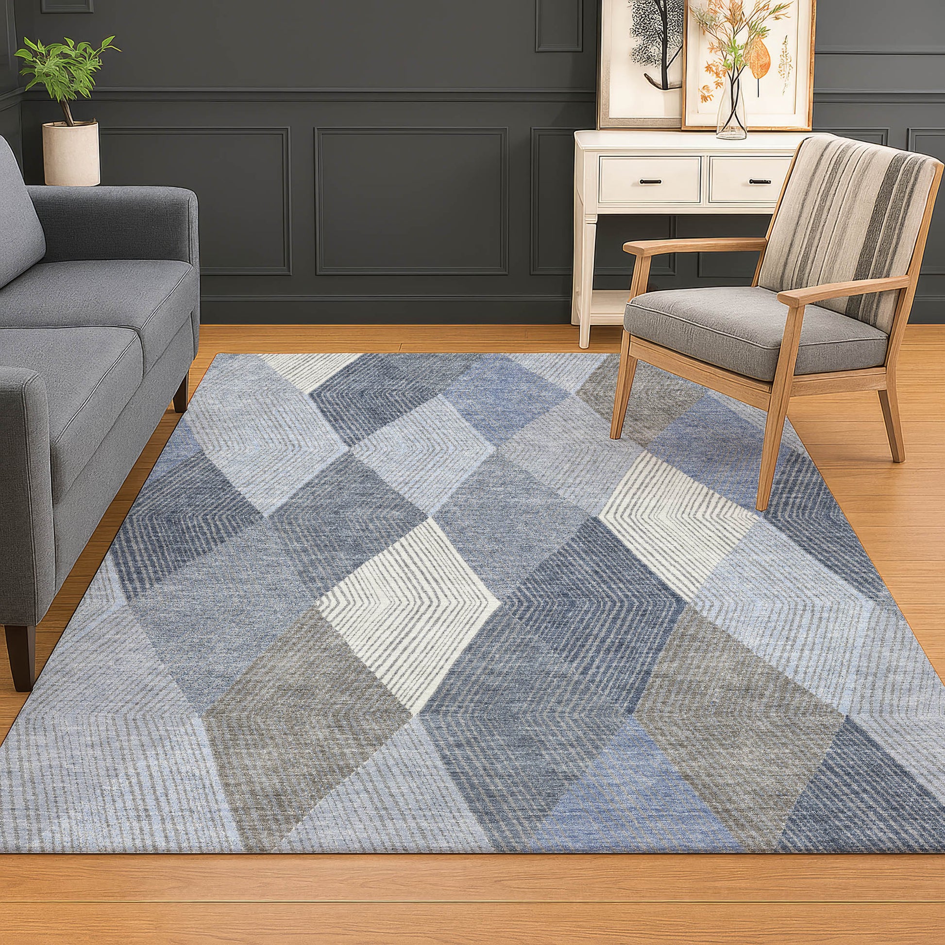 Dalyn Rugs The Reserve  Denim  Geometric
