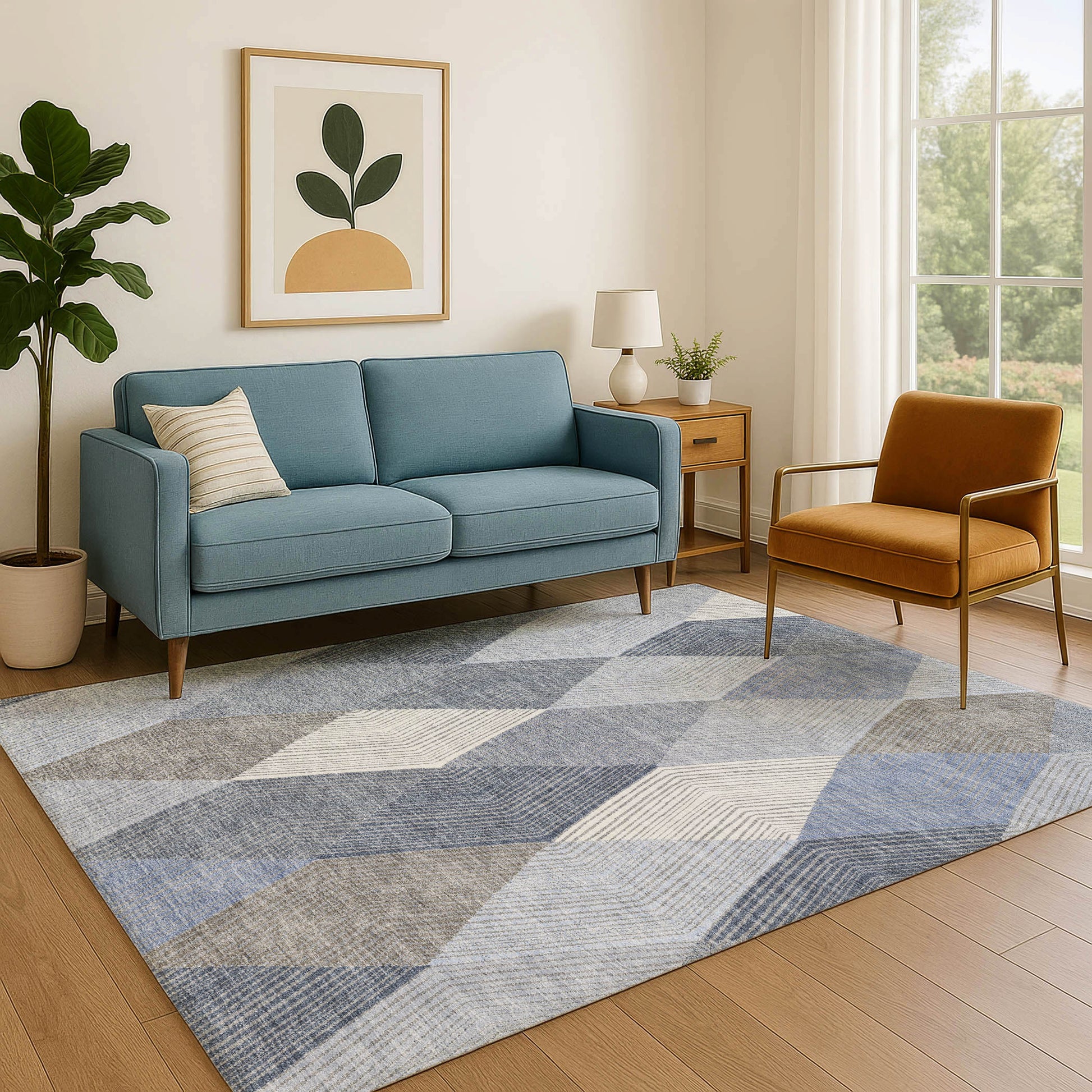 Dalyn Rugs The Reserve  Denim  Geometric