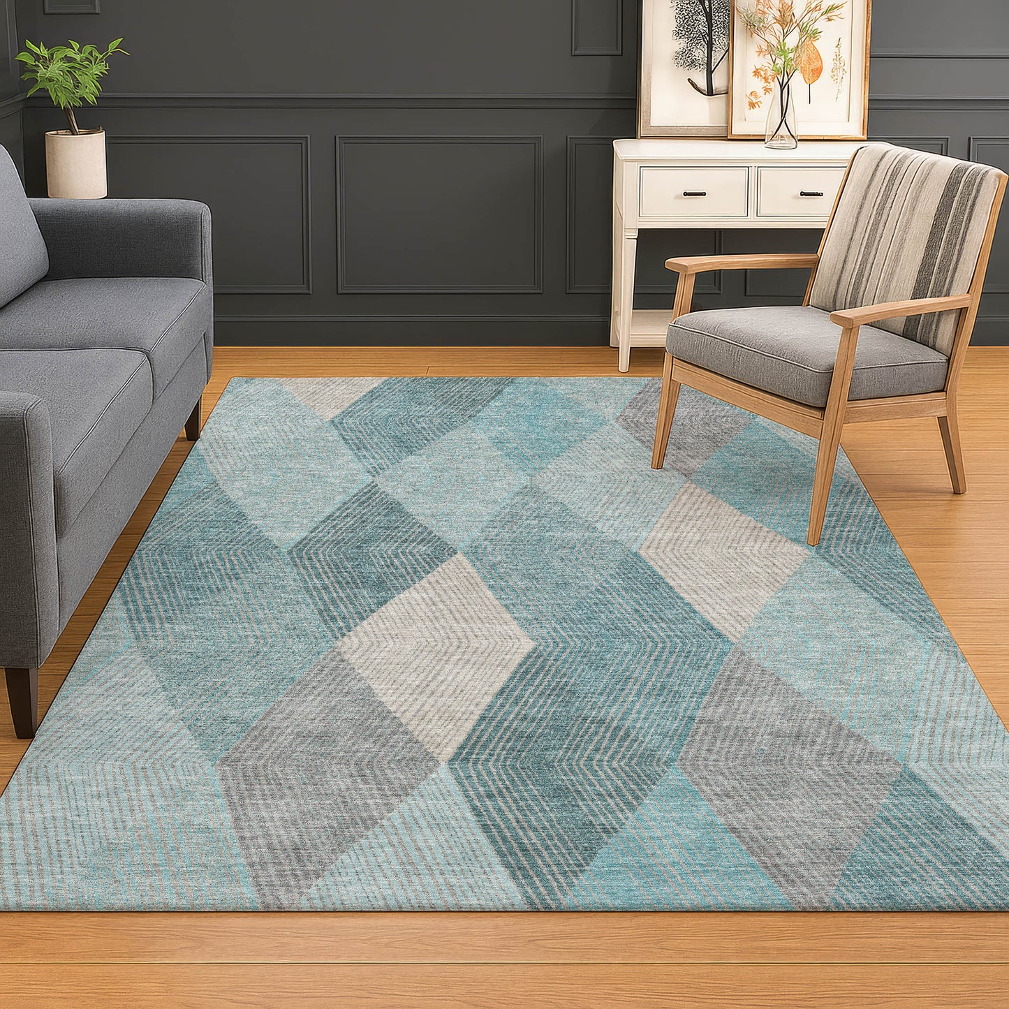 Dalyn Rugs The Reserve  Turquoise  Geometric
