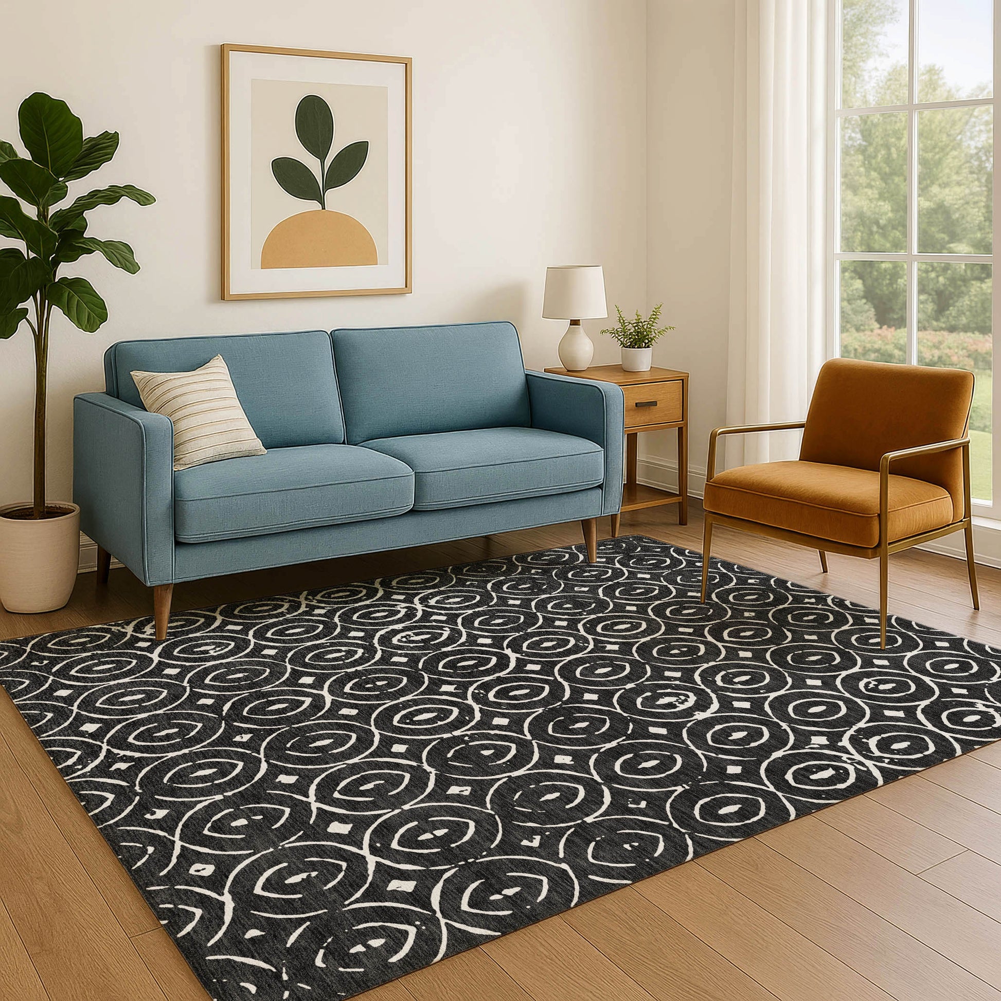 Dalyn Rugs The Reserve  Black  Geometric