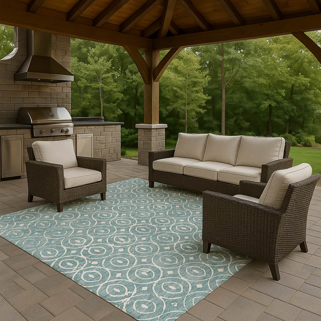 Dalyn Rugs The Reserve  Turquoise  Geometric