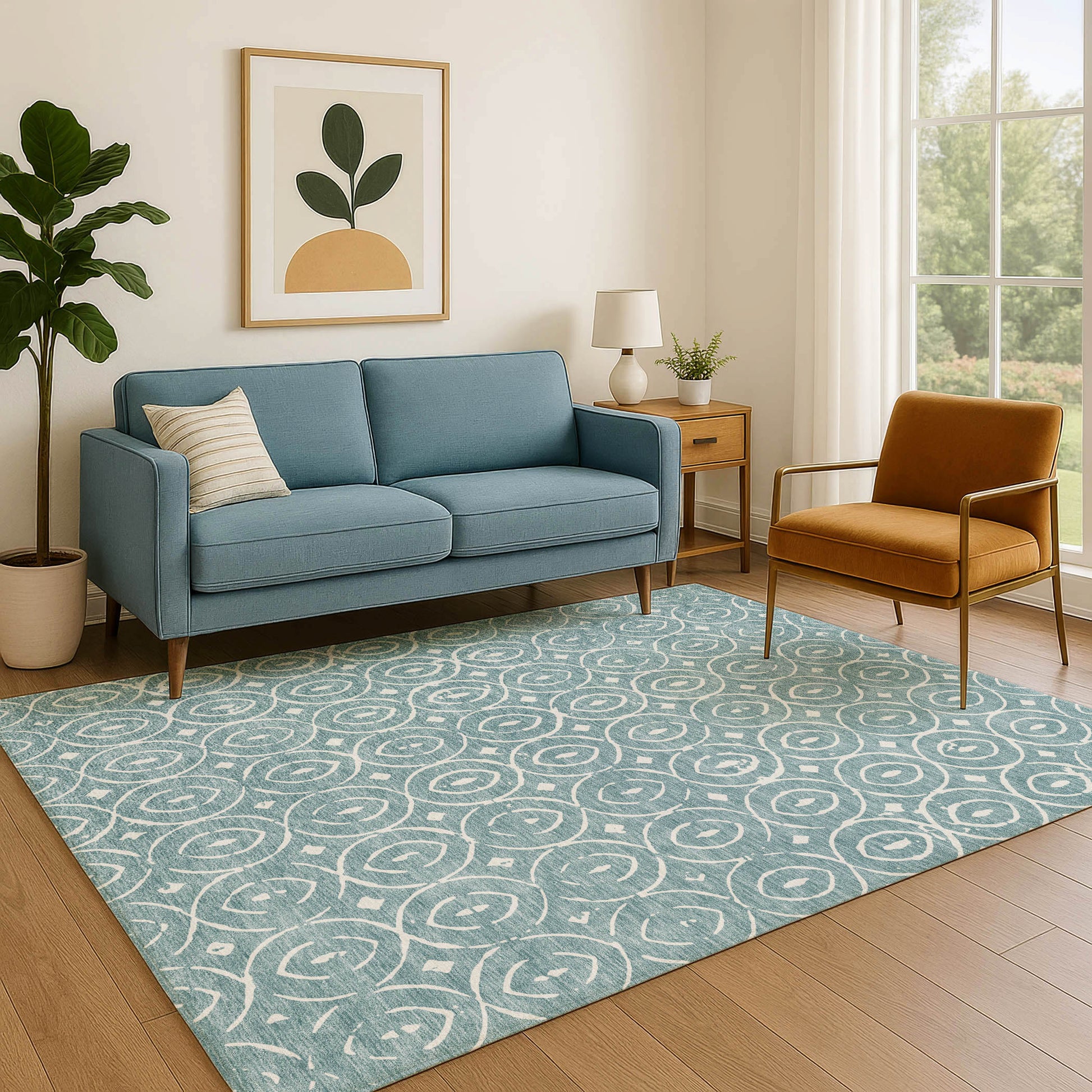 Dalyn Rugs The Reserve  Turquoise  Geometric