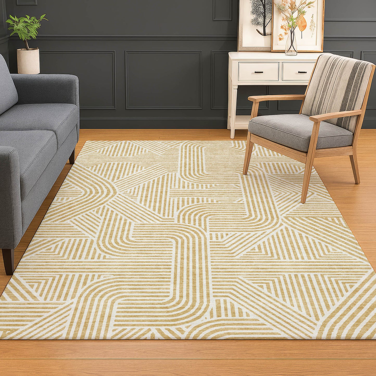 Dalyn Rugs The Reserve  Gold  Geometric