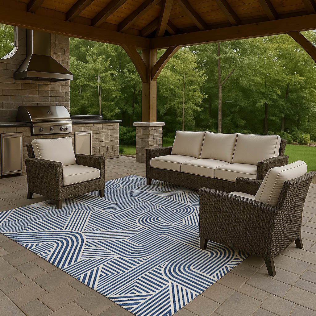 Dalyn Rugs The Reserve  Navy  Geometric