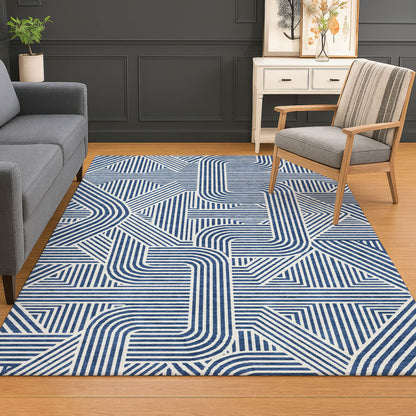 Dalyn Rugs The Reserve  Navy  Geometric