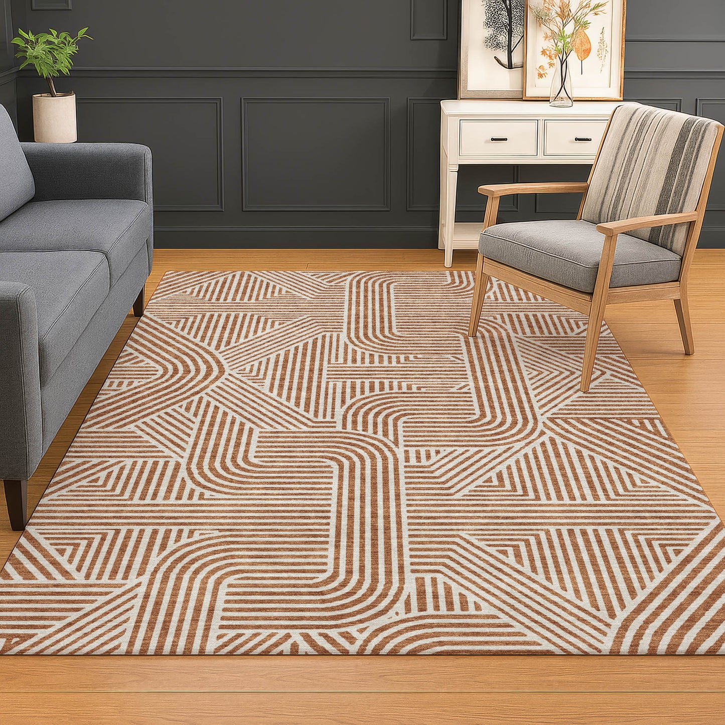 Dalyn Rugs The Reserve  Paprika  Geometric