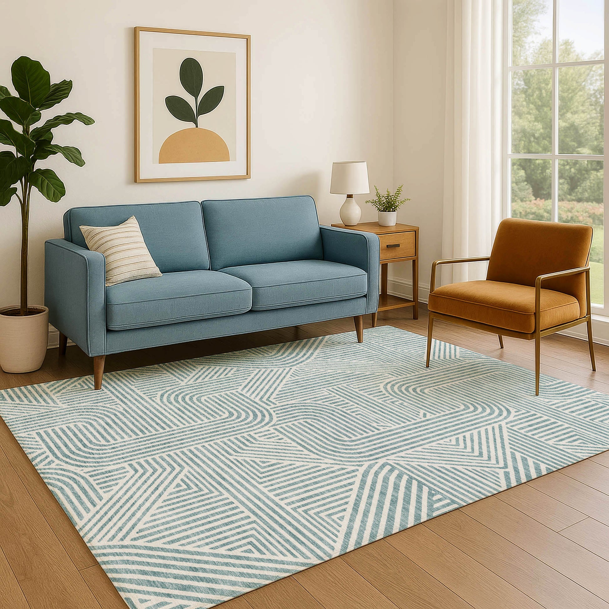 Dalyn Rugs The Reserve  Teal  Geometric