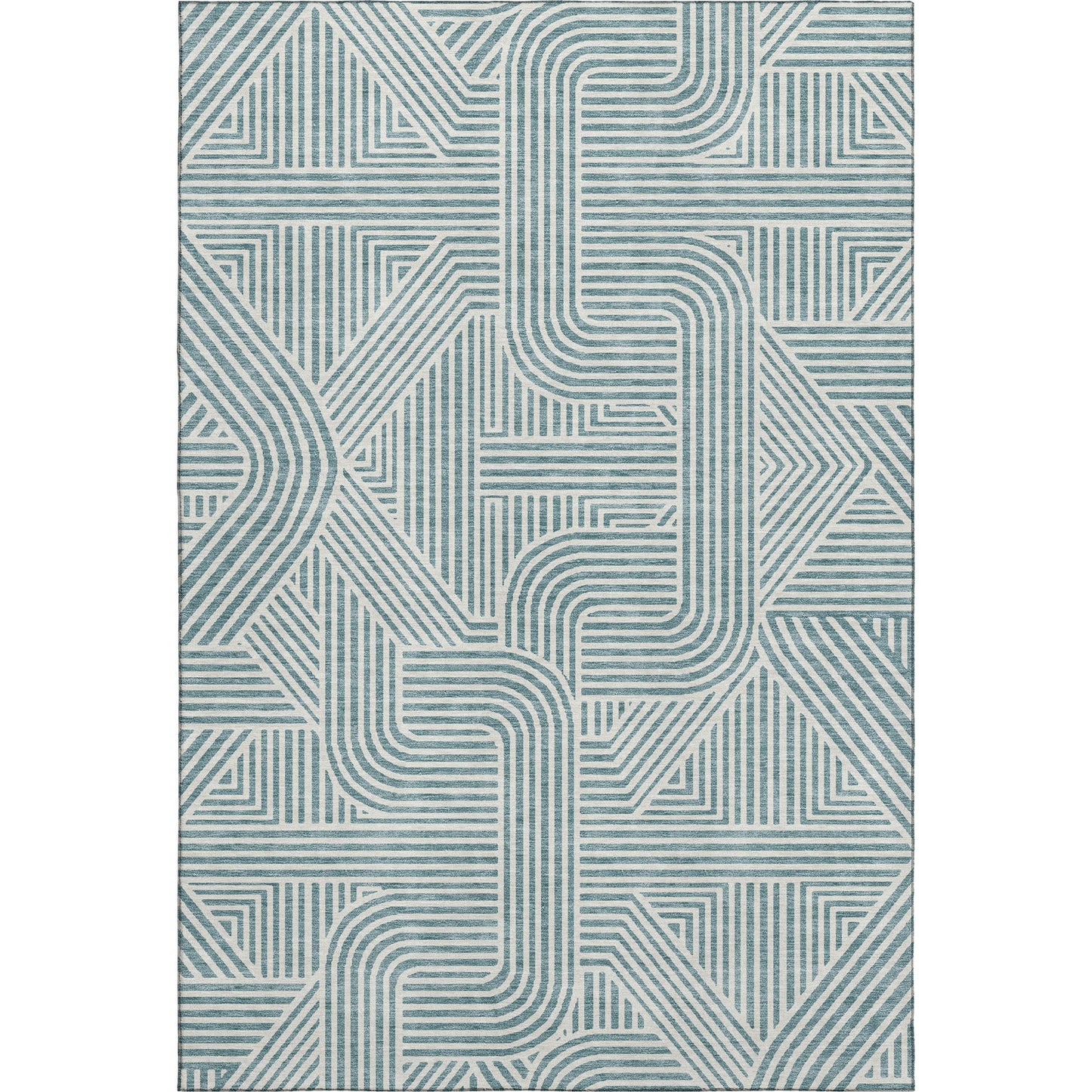 Dalyn Rugs The Reserve  Teal  Geometric