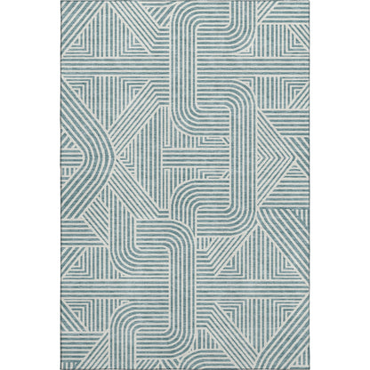Dalyn Rugs The Reserve  Teal  Geometric
