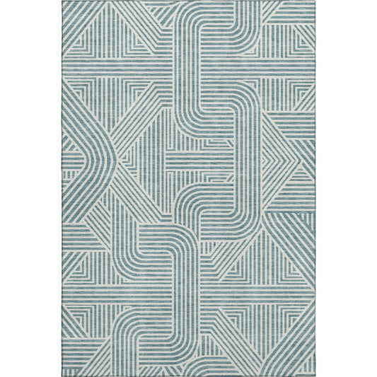 Dalyn Rugs The Reserve  Teal  Geometric