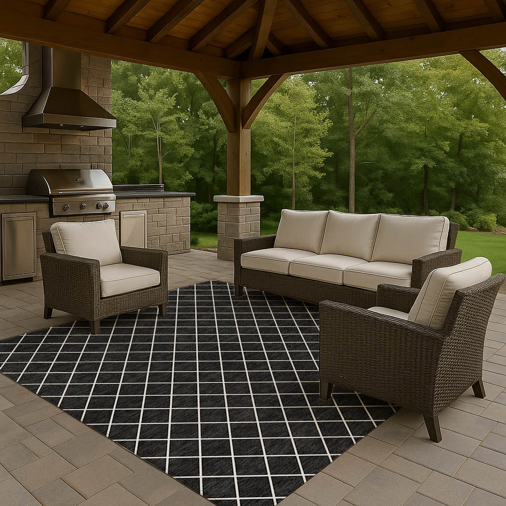 Dalyn Rugs The Reserve  Black  Geometric