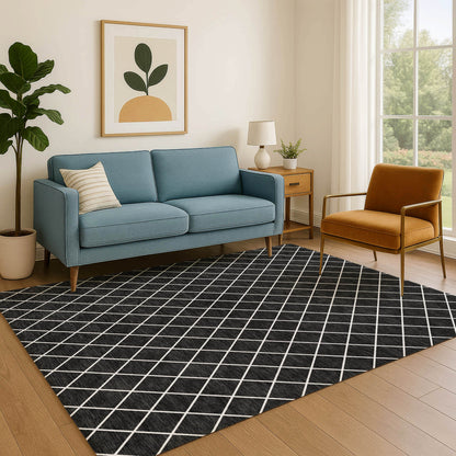 Dalyn Rugs The Reserve  Black  Geometric
