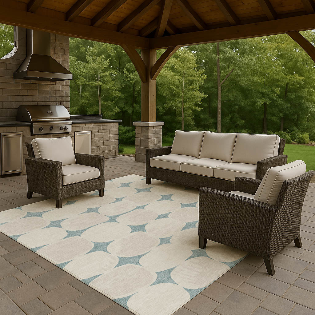 Dalyn Rugs The Reserve  Teal  Geometric