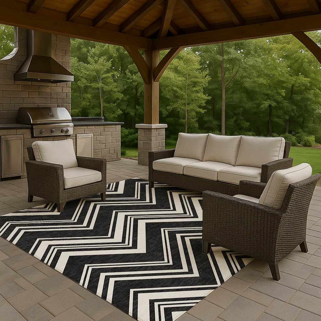 Dalyn Rugs The Reserve  Black  Geometric