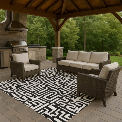 Dalyn Rugs The Reserve  Black  Geometric