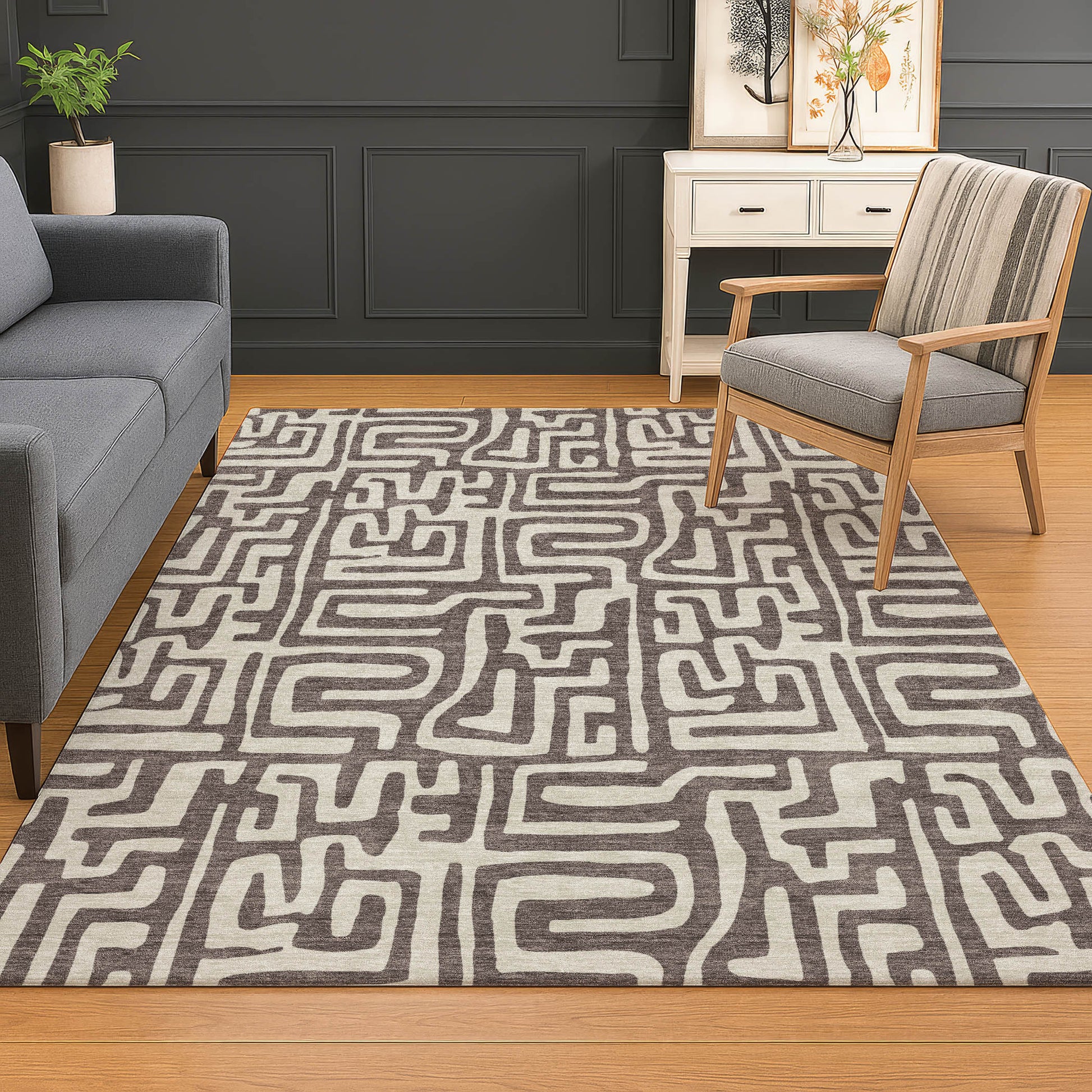 Dalyn Rugs The Reserve  Chocolate  Geometric
