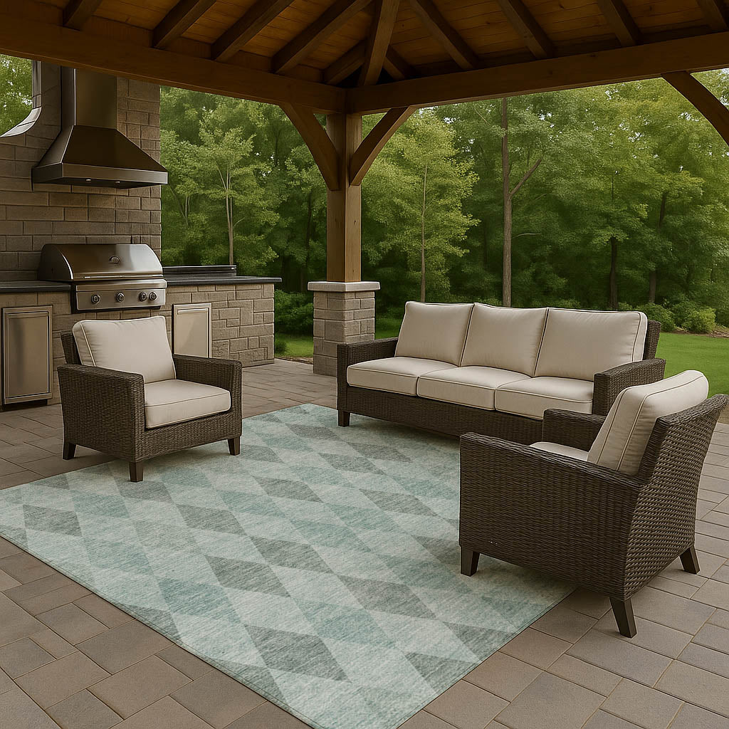 Dalyn Rugs The Reserve  Teal  Geometric