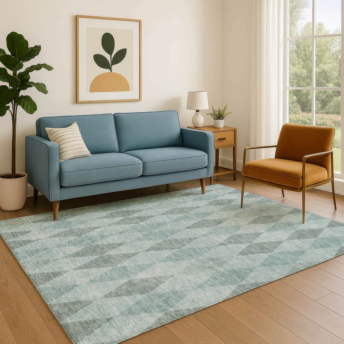 Dalyn Rugs The Reserve  Teal  Geometric