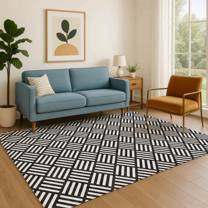 Dalyn Rugs The Reserve  Black  Geometric