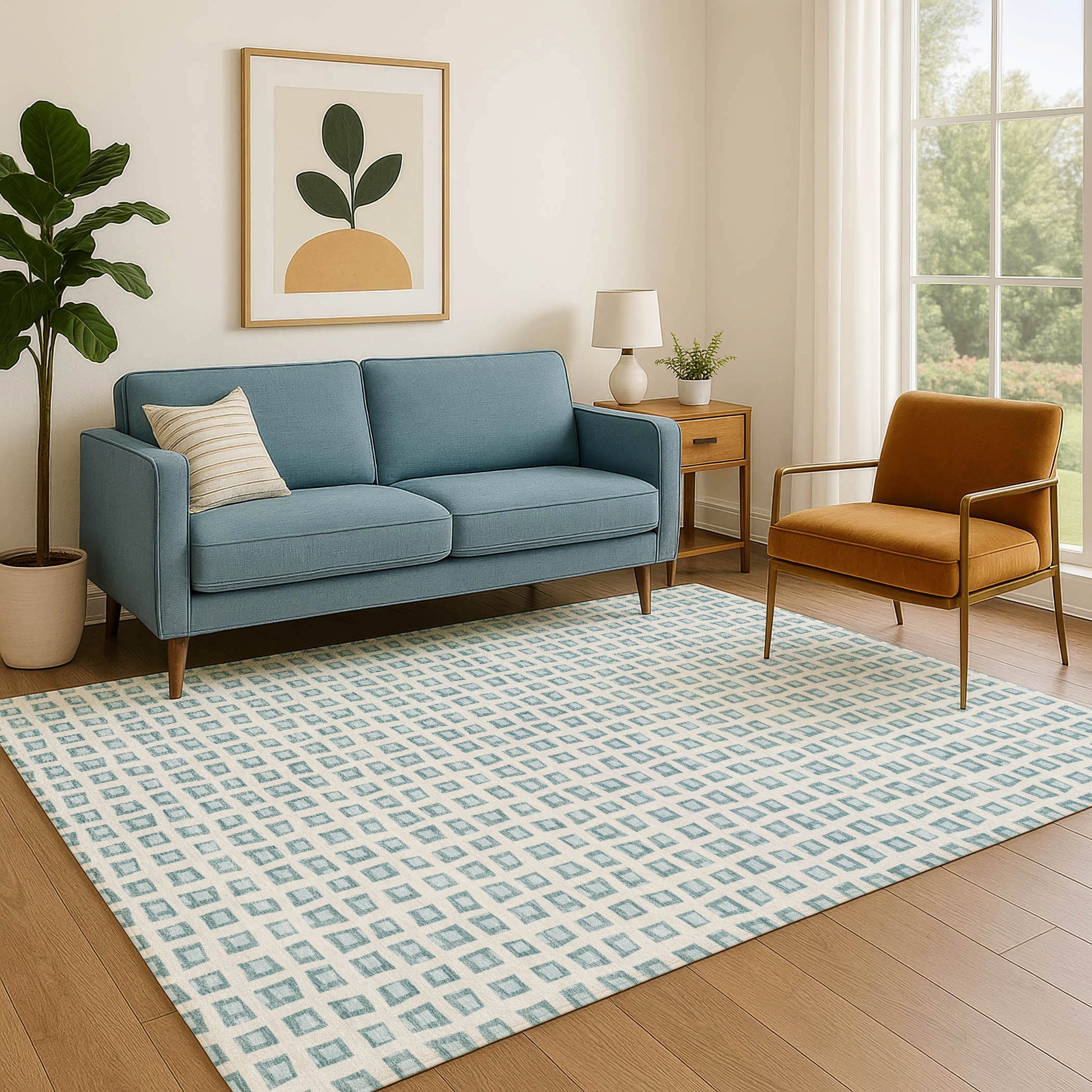 Dalyn Rugs The Reserve  Teal  Geometric