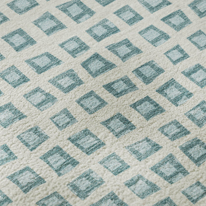 Dalyn Rugs The Reserve  Teal  Geometric