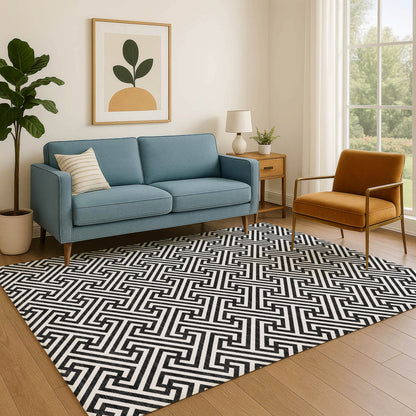 Dalyn Rugs The Reserve  Black  Geometric