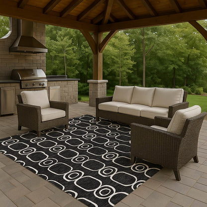 Dalyn Rugs The Reserve  Black  Geometric