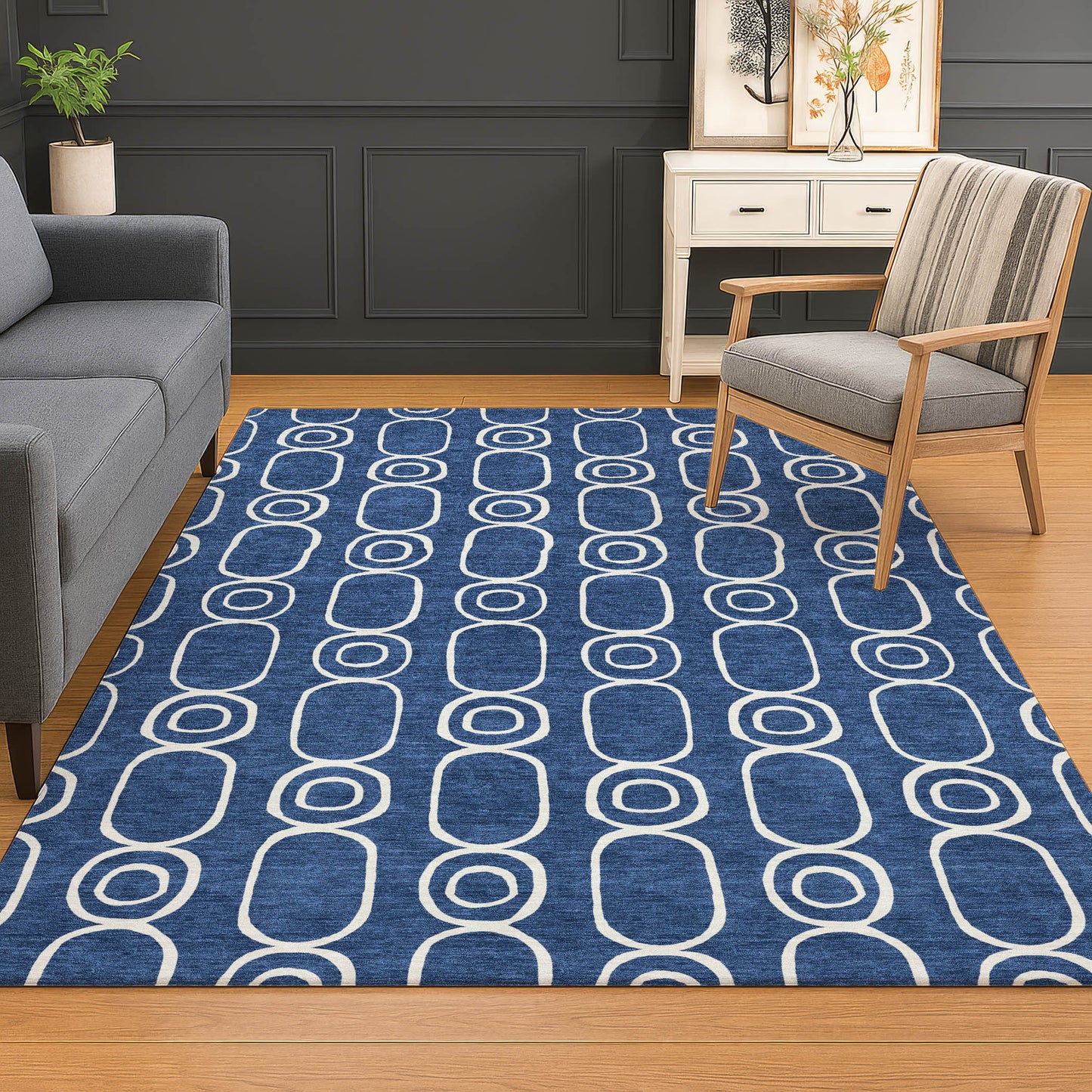Dalyn Rugs The Reserve  Navy  Geometric
