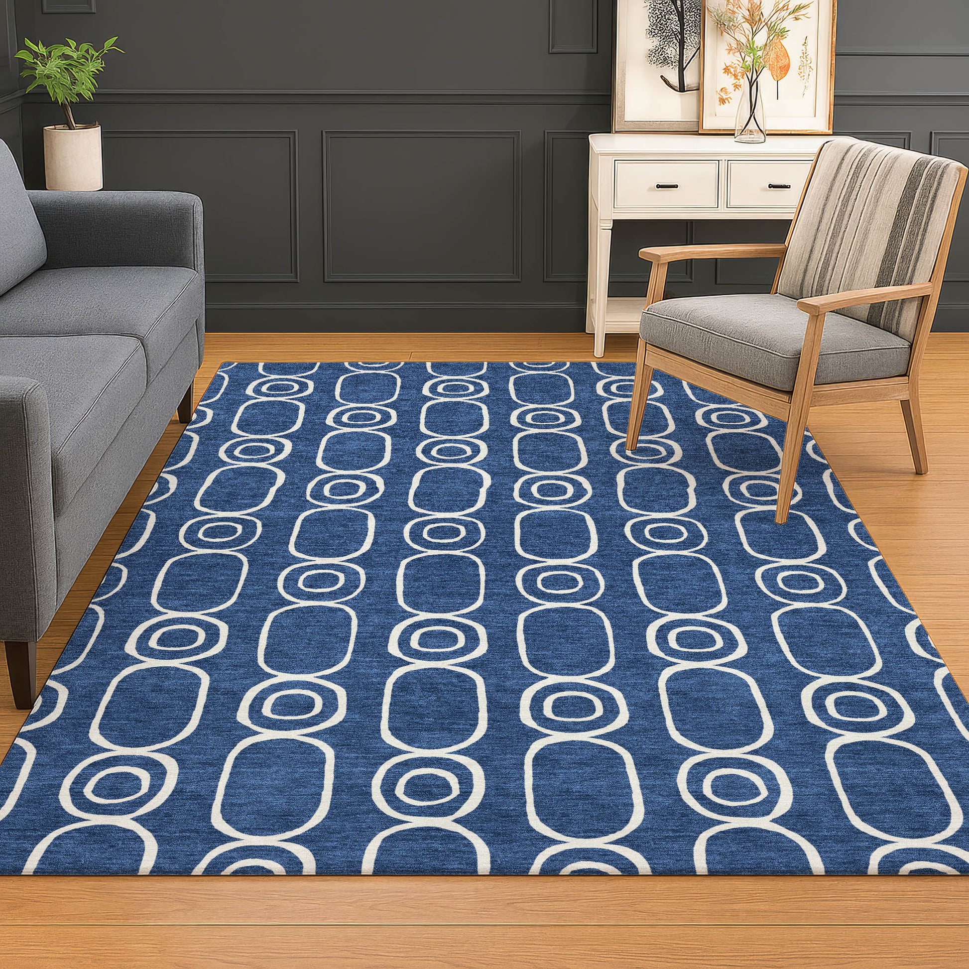 Dalyn Rugs The Reserve  Navy  Geometric