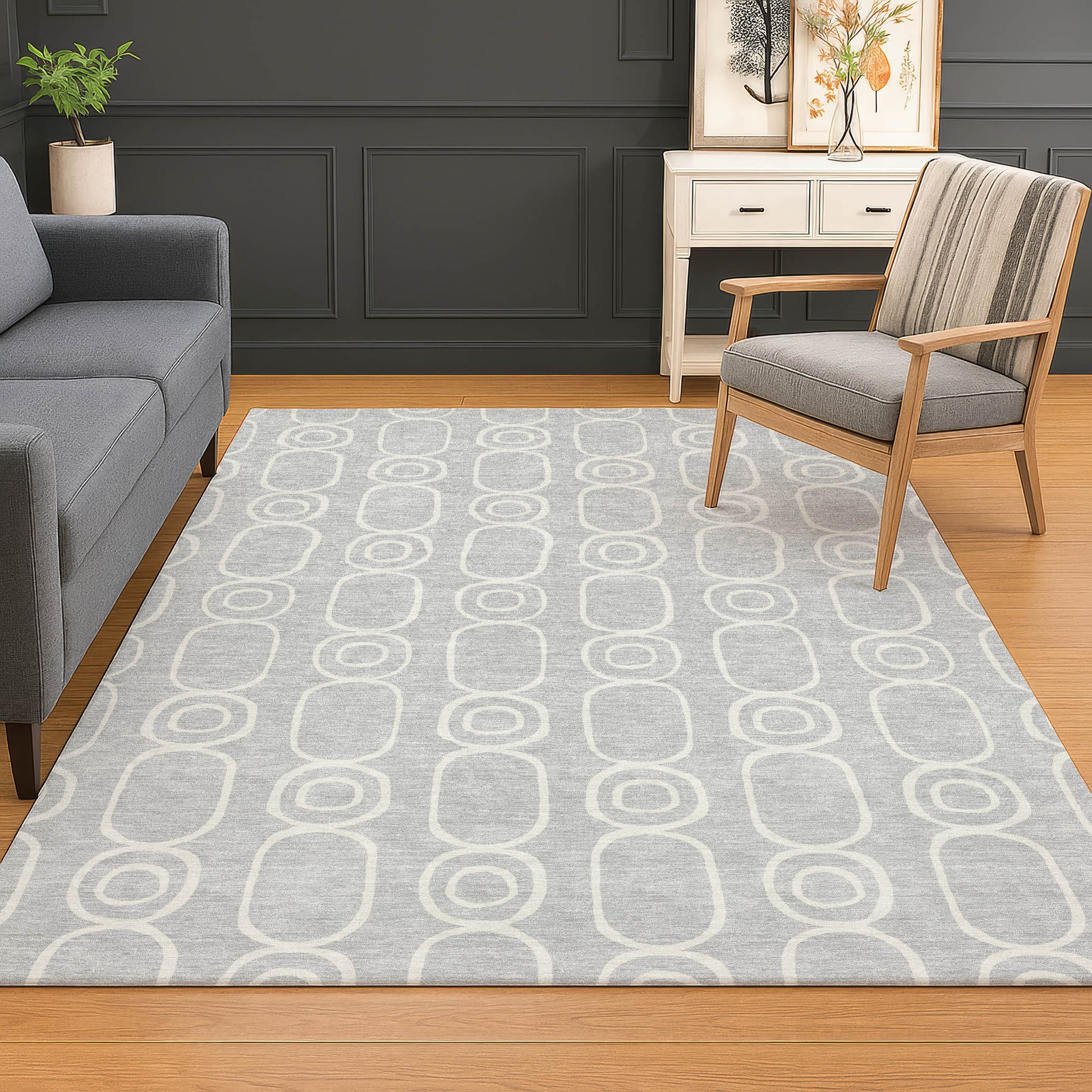 Dalyn Rugs The Reserve  Silver  Geometric