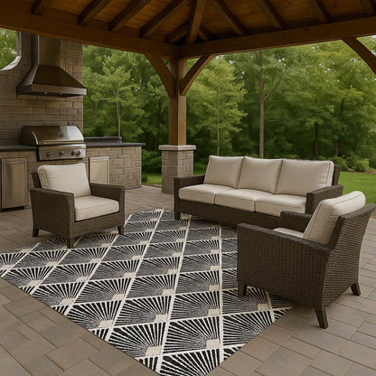 Dalyn Rugs The Reserve  Black  Geometric