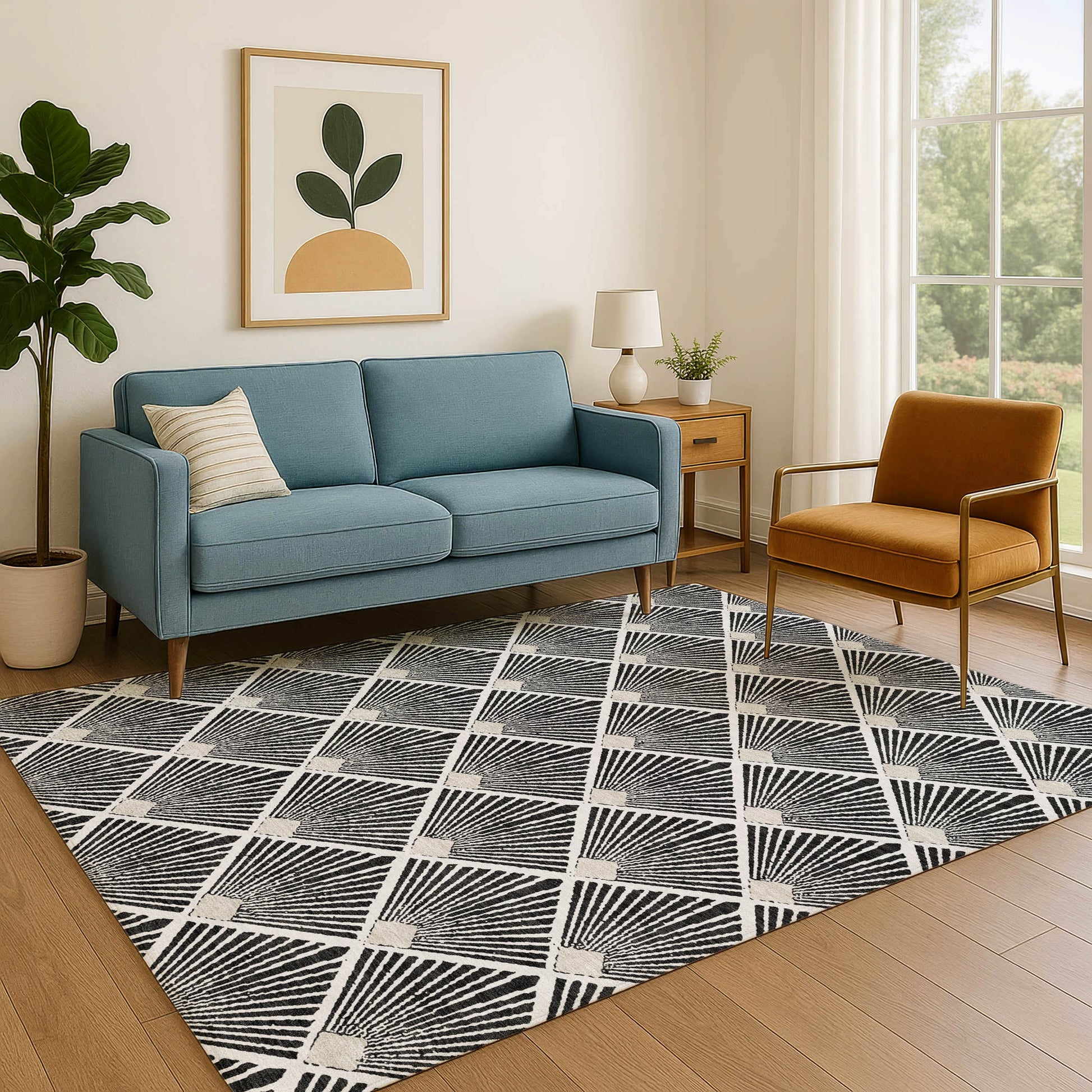 Dalyn Rugs The Reserve  Black  Geometric