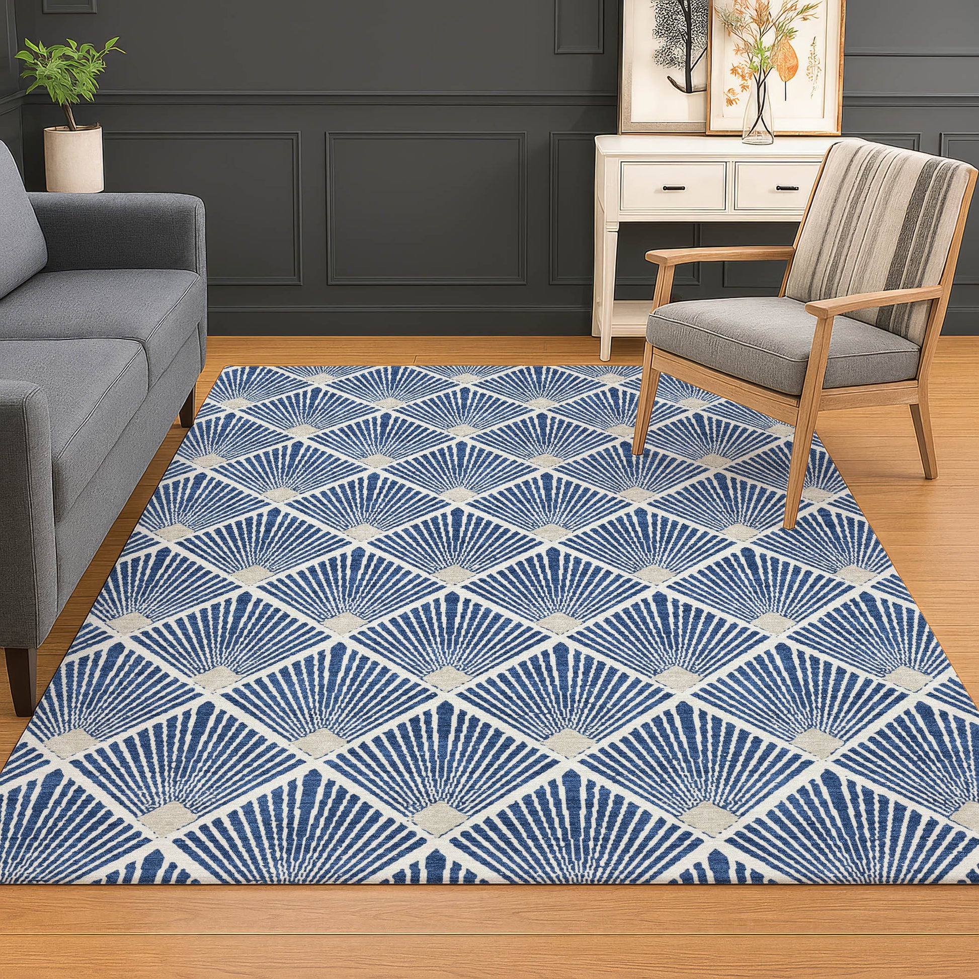 Dalyn Rugs The Reserve  Navy  Geometric