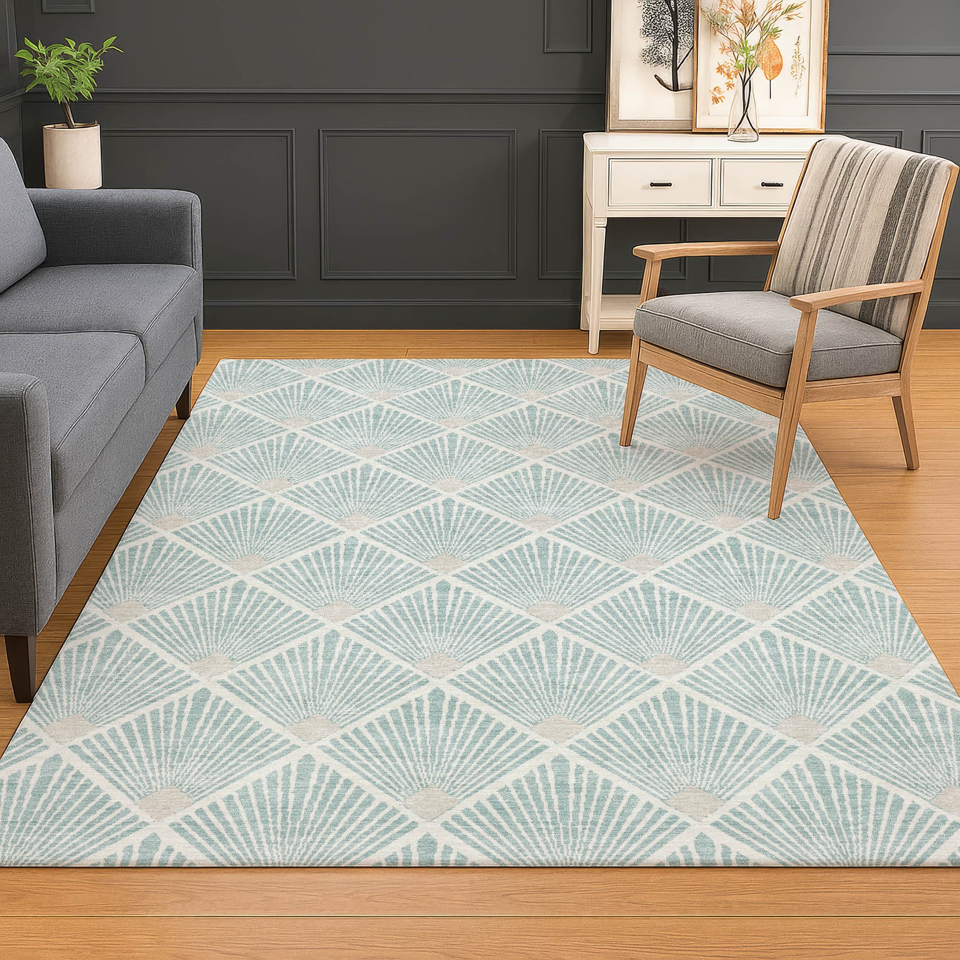 Dalyn Rugs The Reserve  Seafoam  Geometric