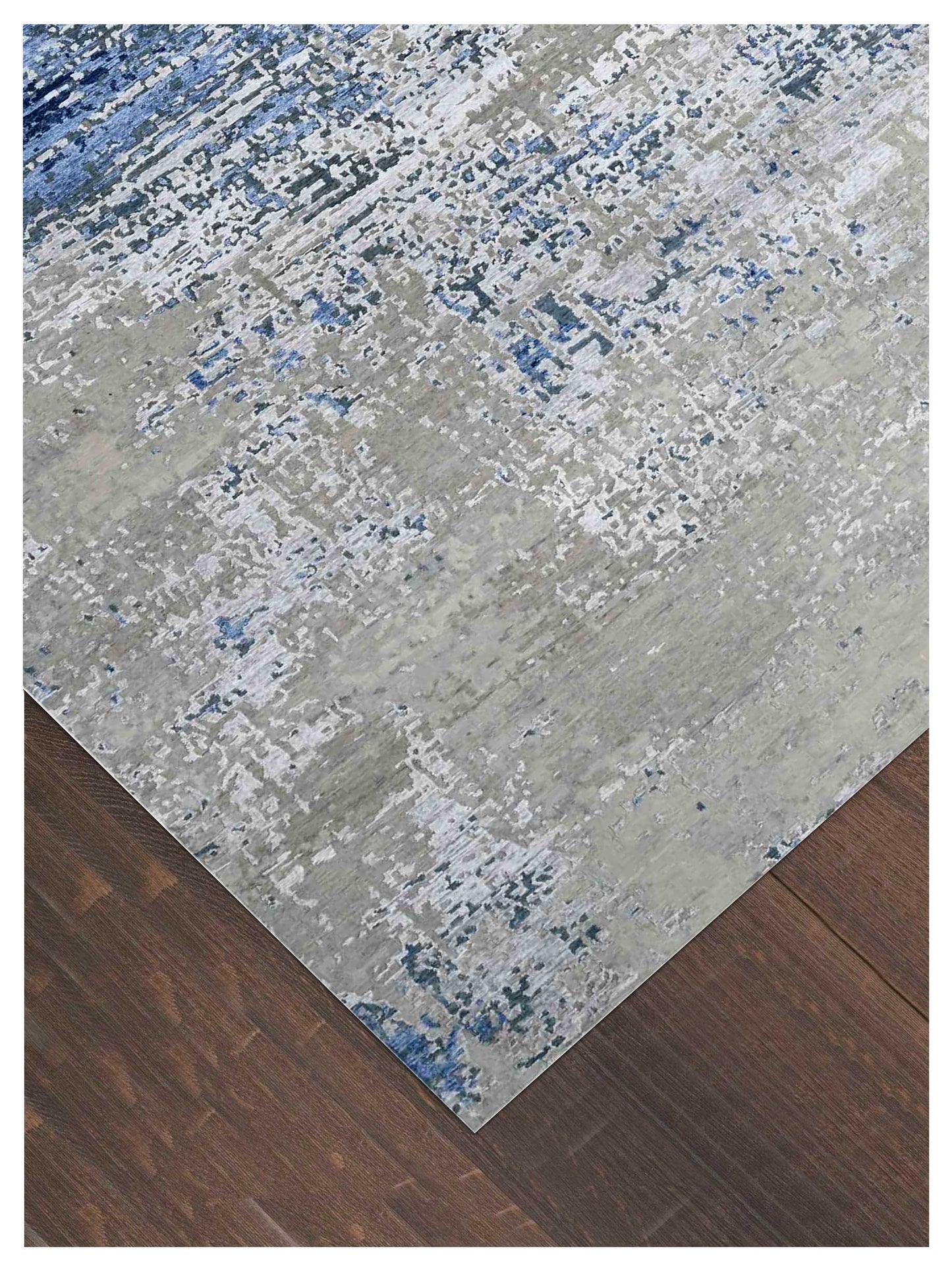 Artisan Tawny  Blue  Contemporary Knotted Rug