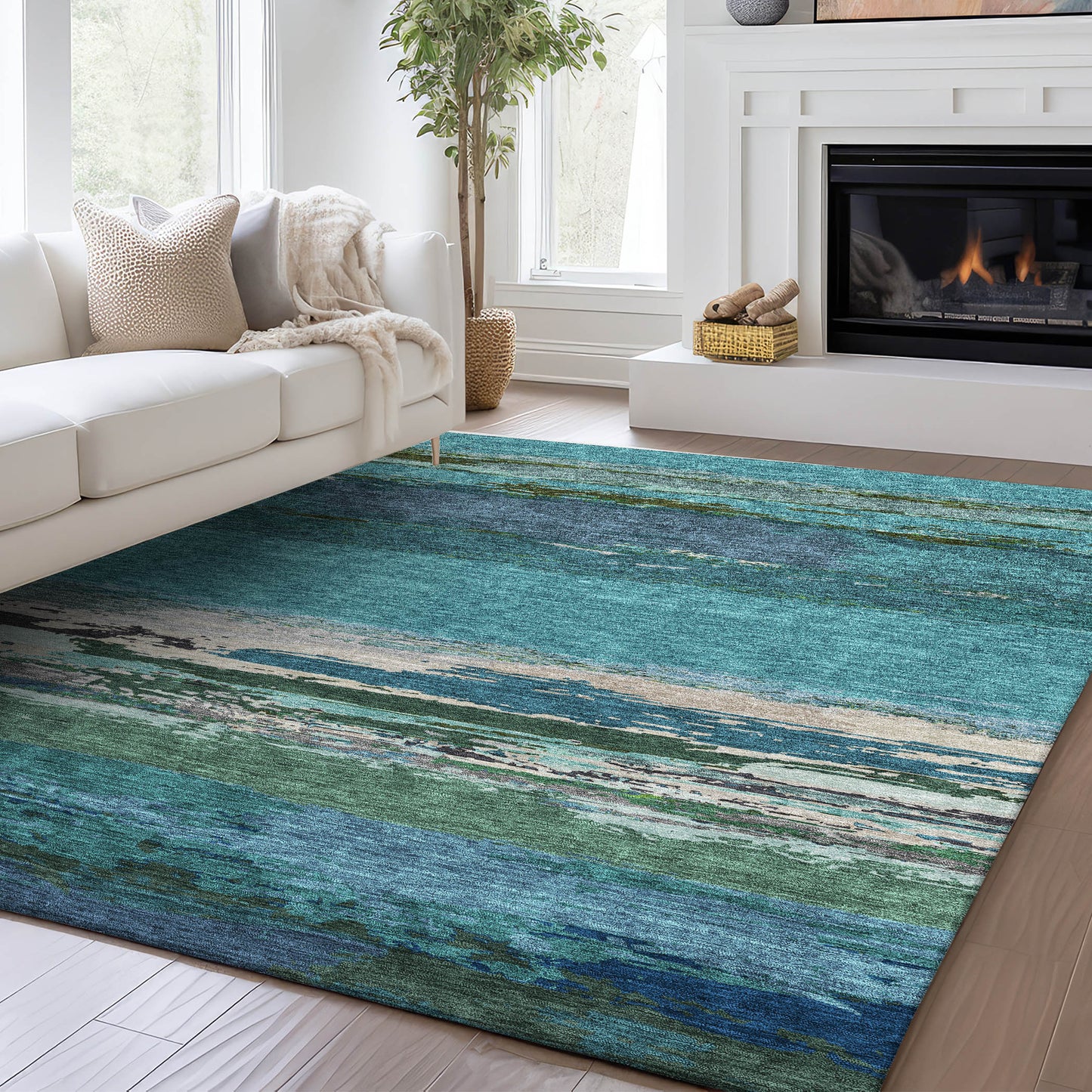 Dalyn Rugs Trevi  Teal  Transitional
