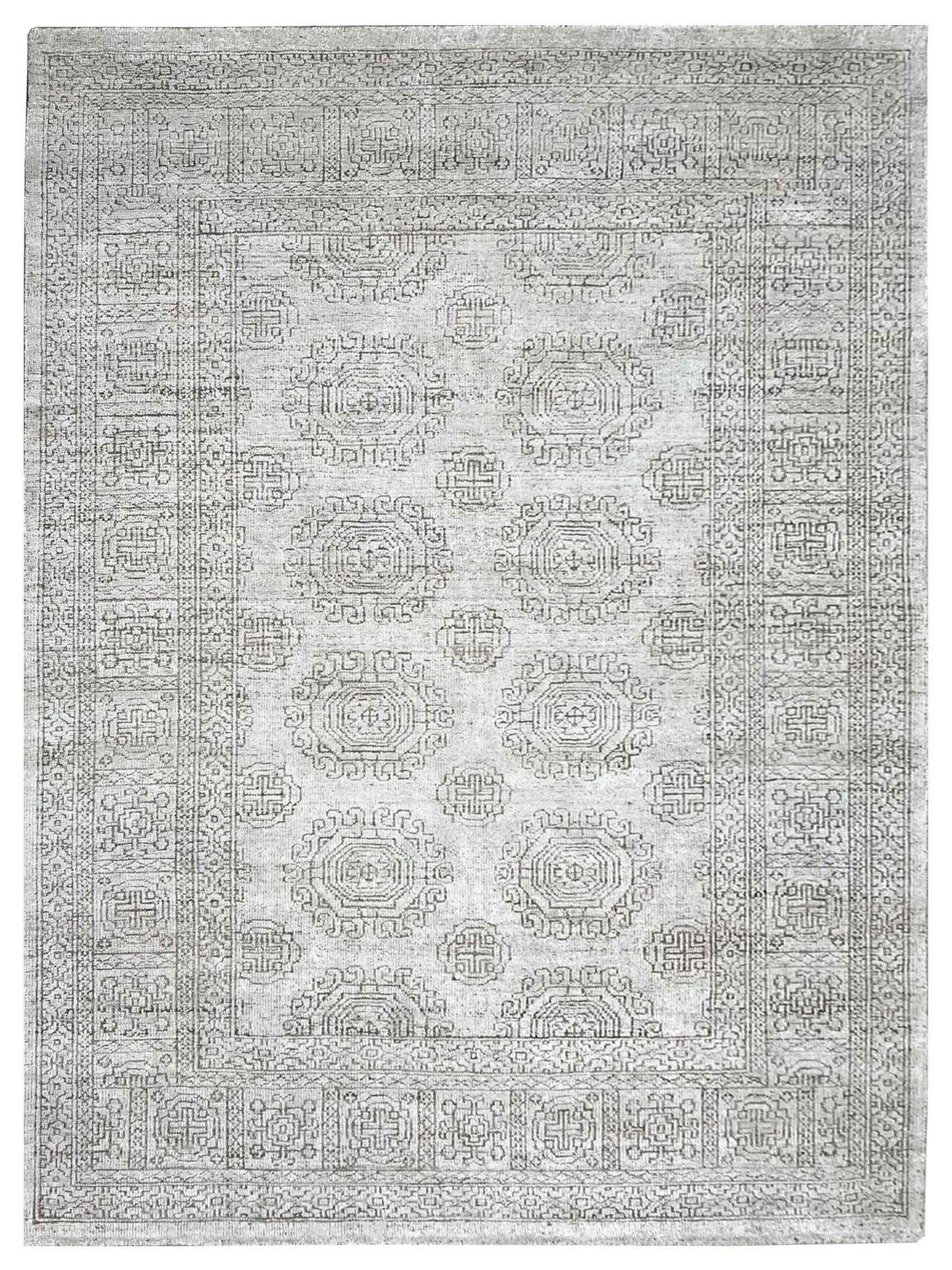 Artisan Serenade  Stone Ivory Transitional Knotted Rug