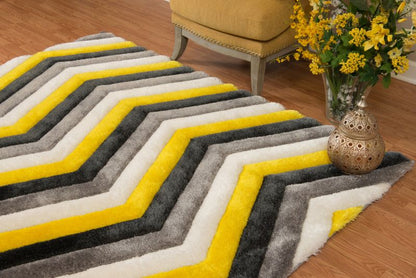 United Weavers Finesse 2100-21212 Yellow  Shag/Contemporary Machine Made Rug