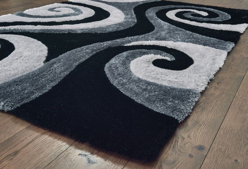 United Weavers Finesse 2100-21570 Black  Shag/Contemporary Machine Made Rug
