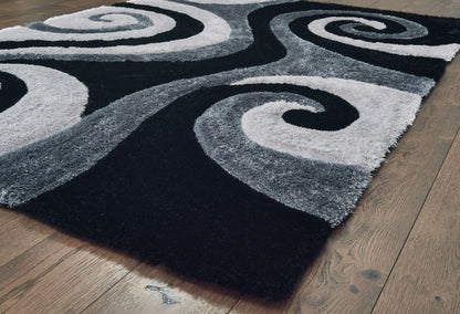 United Weavers Finesse 2100-21570 Black  Shag/Contemporary Machine Made Rug