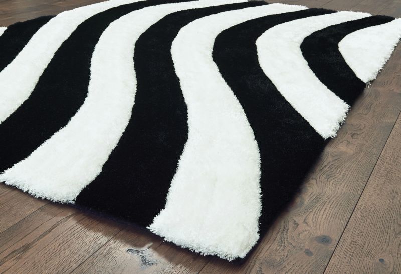 United Weavers Finesse 2100-21670 Black  Shag/Contemporary Machine Made Rug